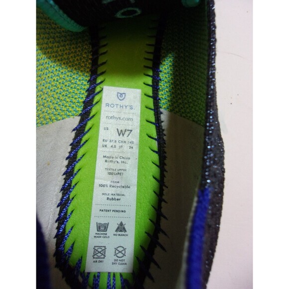 Rothy's Metallic Shoes The Point Flats Size 7 Black Blue Green Sparkle Women's - Picture 8 of 9